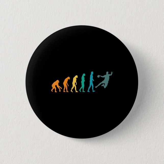 Macaron Rond 5 Cm Handball Funny Sport Evolution (Devant)