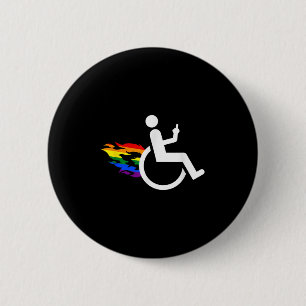 Macaron Rond 5 Cm Handicap drôle Lesbienne amputée handicapée Lgbt G