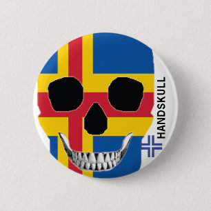Macaron Rond 5 Cm HANDSKULL Åland - Bouton
