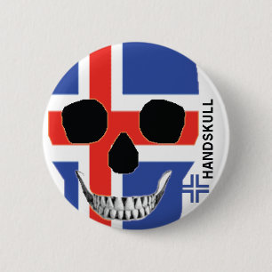Macaron Rond 5 Cm HANDSKULL Islande - bouton