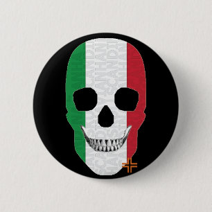 Macaron Rond 5 Cm HANDSKULL Italie Insigne rond noir B2