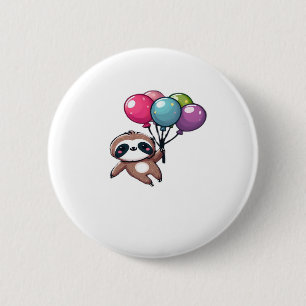 Macaron Rond 5 Cm Hang Out It's My Birthday Balloon Sloth, Cu