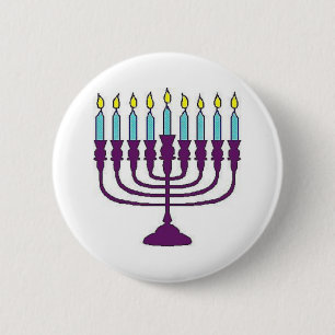 Macaron Rond 5 Cm Hanoukka Menorah