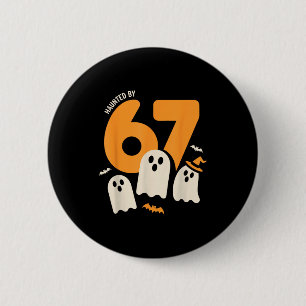Macaron Rond 5 Cm Hanté par 67 conception de mème drôle d'Halloween