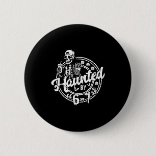 Macaron Rond 5 Cm Hanté par 6 7 Drôle d'Halloween Six Sept 67 Mème M
