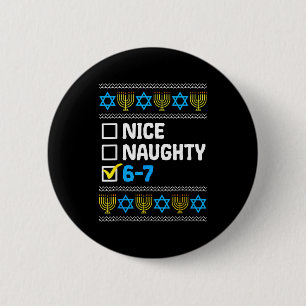 Macaron Rond 5 Cm Hanukkah Gentil Vilain 6 7 Six Sept Garçon Fille E