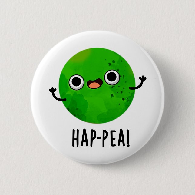 Macaron Rond 5 Cm Hap Pea Funny Happy Pea Pun (Devant)