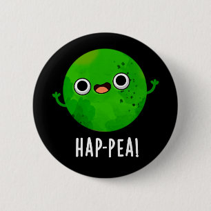Macaron Rond 5 Cm Hap Pea Funny Happy Pea Pun Dark BG