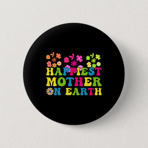Macaron Rond 5 Cm Happiest Mama On Earth Super Bonne Fête des Mères