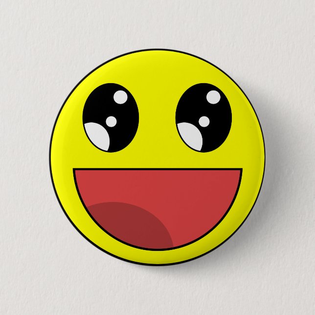 Macaron Rond 5 Cm Happy (Devant)