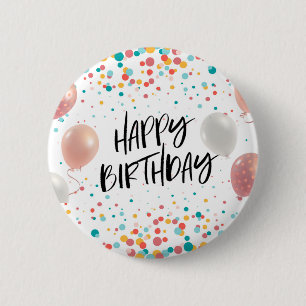Macaron Rond 5 Cm Happy Birthday celebration 