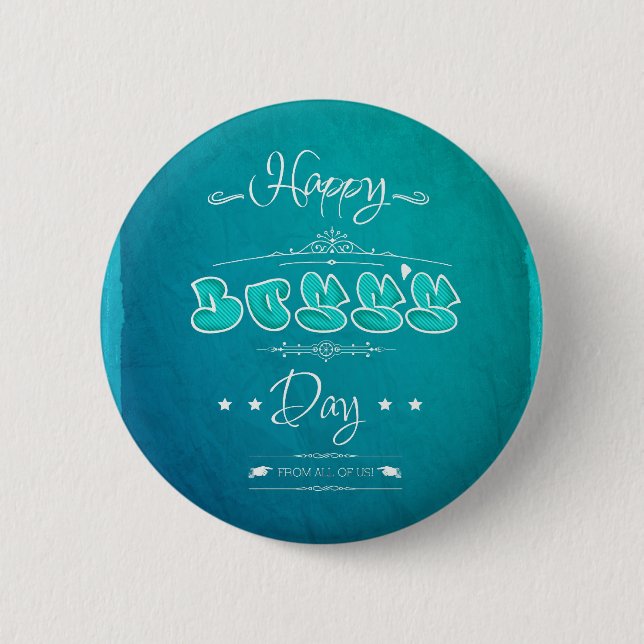 Macaron Rond 5 Cm Happy Boss's Day (Devant)