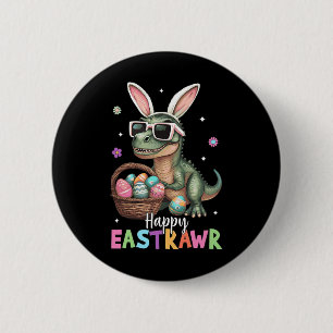 Macaron Rond 5 Cm Happy Eastrawr T Rex Bunny Dinosaur de Pâques Oeuf
