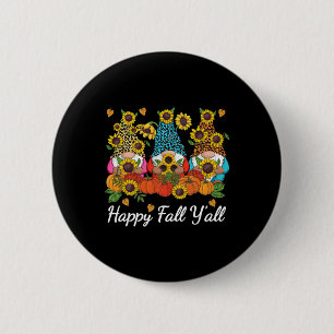 Macaron Rond 5 Cm Happy Fall Y'all Gnome Leopard Pumkin Autumn