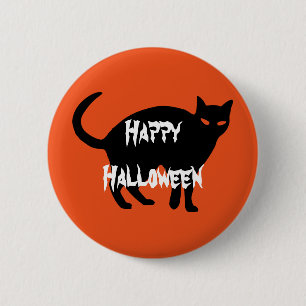 Macaron Rond 5 Cm Happy Halloween effrayant chat