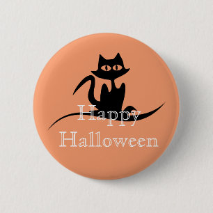 Macaron Rond 5 Cm Happy Halloween effrayant chat