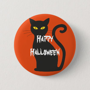 Macaron Rond 5 Cm Happy Halloween effrayant chat