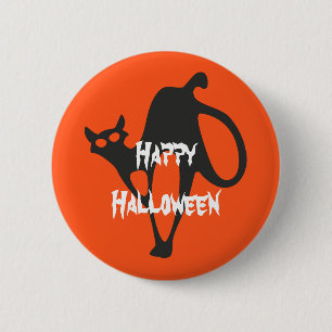 Macaron Rond 5 Cm Happy Halloween effrayant chat