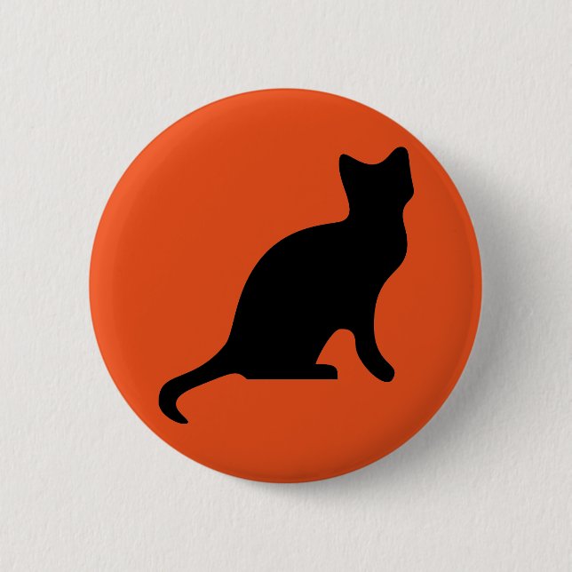Macaron Rond 5 Cm Happy Halloween effrayant chat (Devant)