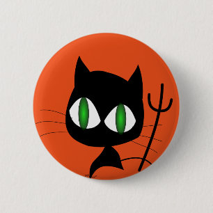 Macaron Rond 5 Cm Happy Halloween effrayant chat