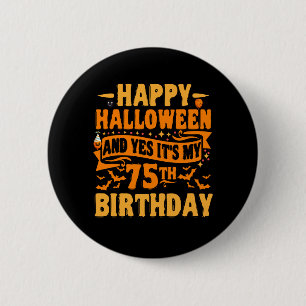 Macaron Rond 5 Cm Happy Halloween et oui C'est mon cadeau d'annivers
