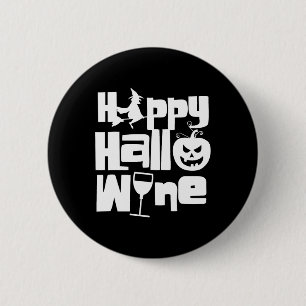 Macaron Rond 5 Cm Happy Hallowine Funny Halloween Sorcière de nuit P