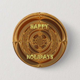 Macaron Rond 5 Cm Happy Holidays Circle Art Print/Design