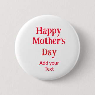 Macaron Rond 5 Cm Happy mother's day red add text simple minimal mom