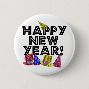 MACARON ROND 5 CM HAPPY NEW YEAR!
