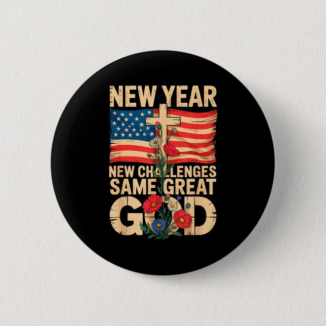 Macaron Rond 5 Cm Happy New Year 2026 Christian Challenges Same Grea (Devant)