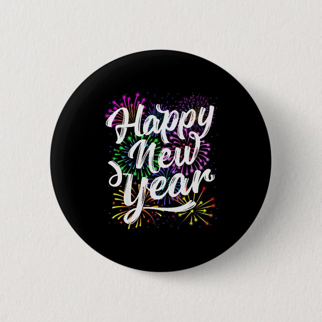Macaron Rond 5 Cm Happy New Year Party Supplies 2026 Family Matching (Devant)