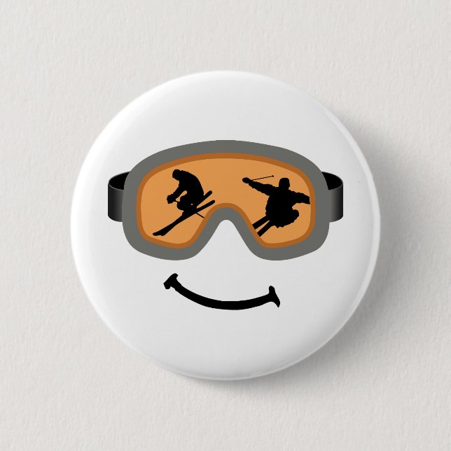 MACARON ROND 5 CM HAPPY SKIER (Devant)