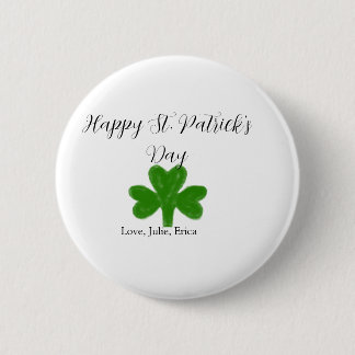 Macaron Rond 5 Cm Happy St. Patrick's day green shamrock name 
