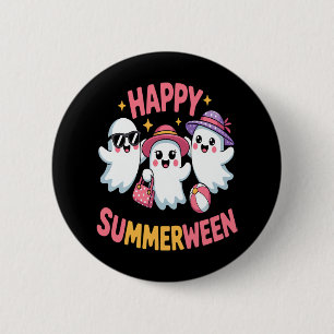 Macaron Rond 5 Cm Happy Summerween été Halloween drôle