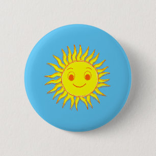 Macaron Rond 5 Cm Happy Sun Face Drawing