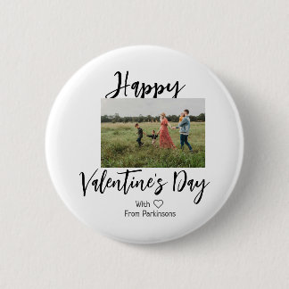 Macaron Rond 5 Cm Happy Valentine's day add family name photo simple