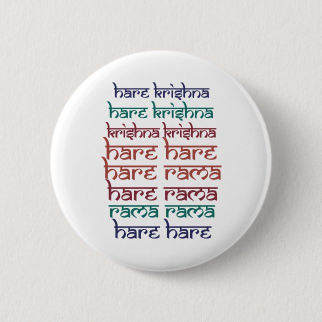 Macaron Rond 5 Cm Hare Krishna Hare Krishna Mantra Chantant l'hindou (Devant)