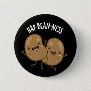 Macaron Rond 5 Cm Haricot-nausée amusant Bean Puns Dark BG