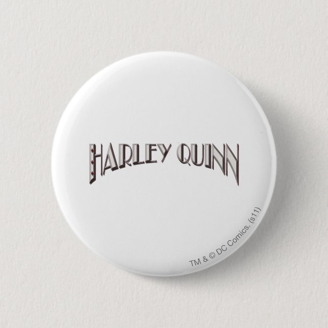 Macaron Rond 5 Cm Harley Quinn - Logo (Devant)