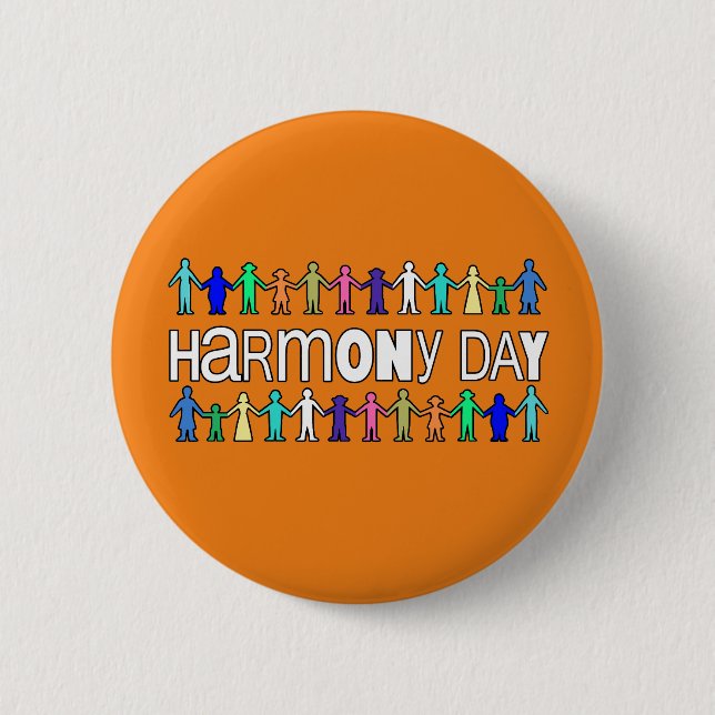 Macaron Rond 5 Cm Harmony Day Australie (Devant)