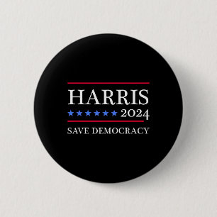 Macaron Rond 5 Cm Harris 2024 Sauvez La Démocratie Pour Le Président