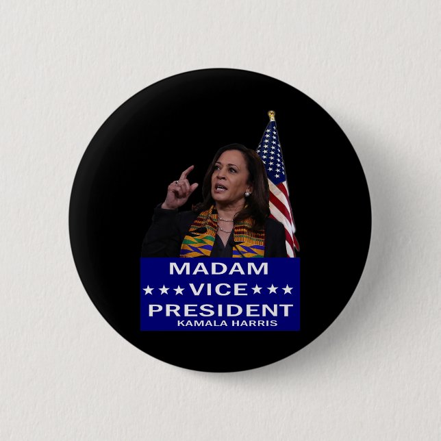 Macaron Rond 5 Cm Harris Mvp Madame la Vice-présidente Biden Harris  (Devant)