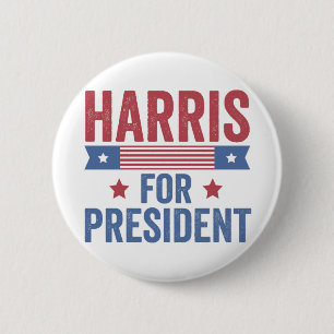 Macaron Rond 5 Cm Harris Pour Président Élections Démocrates América