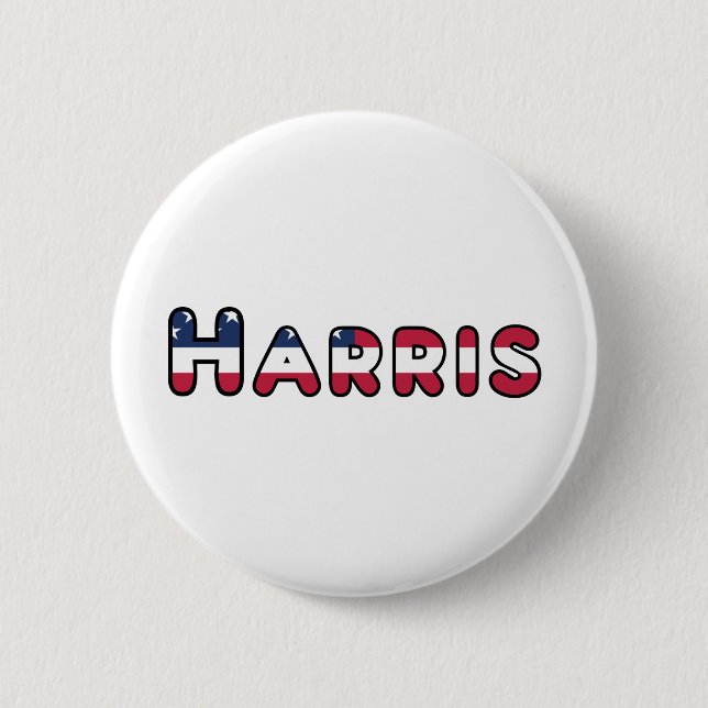 Macaron Rond 5 Cm Harris soutient le vice-président des élections am (Devant)