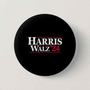 Macaron Rond 5 Cm Harris Tim Walz 2024 24 Pour le Président Brat Usa