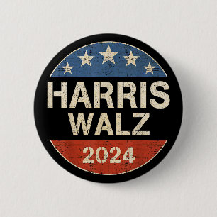 Macaron Rond 5 Cm Harris Waltz 2024 Election Kamala Harris Tim Waltz