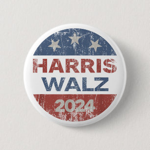 Macaron Rond 5 Cm Harris Waltz 2024 États-Unis Harris Walz 2024