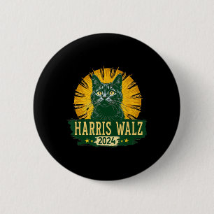 Macaron Rond 5 Cm Harris Waltz 2024 Humour Cat Election Kamala Harri