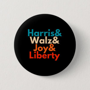 Macaron Rond 5 Cm Harris Waltz 2024 Vintage Retro Tim Wheimer Kamala