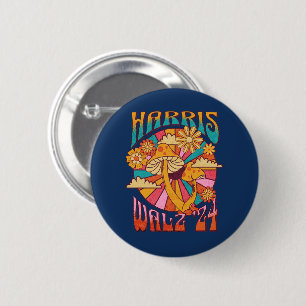 Macaron Rond 5 Cm Harris Walz 2024 pour Président